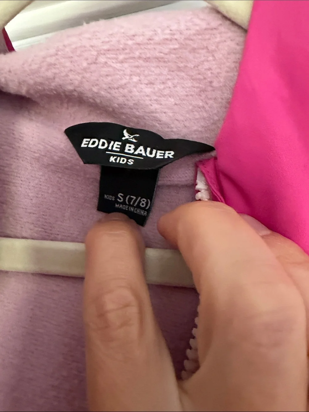 Eddie Bauer Pink and Light Pink Girls' Hooded Rain Jacket